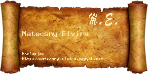 Matecsny Elvira névjegykártya